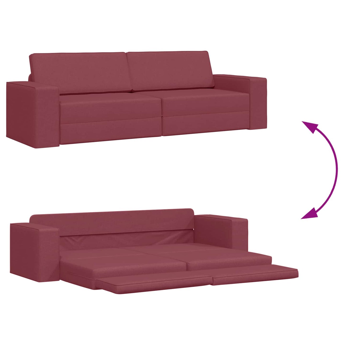 Schlafsofa Weinrot 245 x 78 x 77 cm Stoff