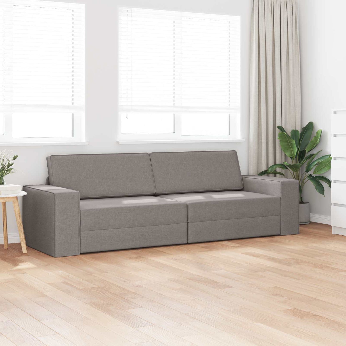 Schlafsofa Taupe 245 x 78 x 77 cm Stoff