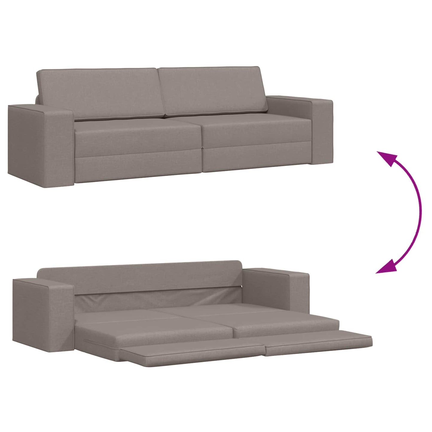 Schlafsofa Taupe 245 x 78 x 77 cm Stoff