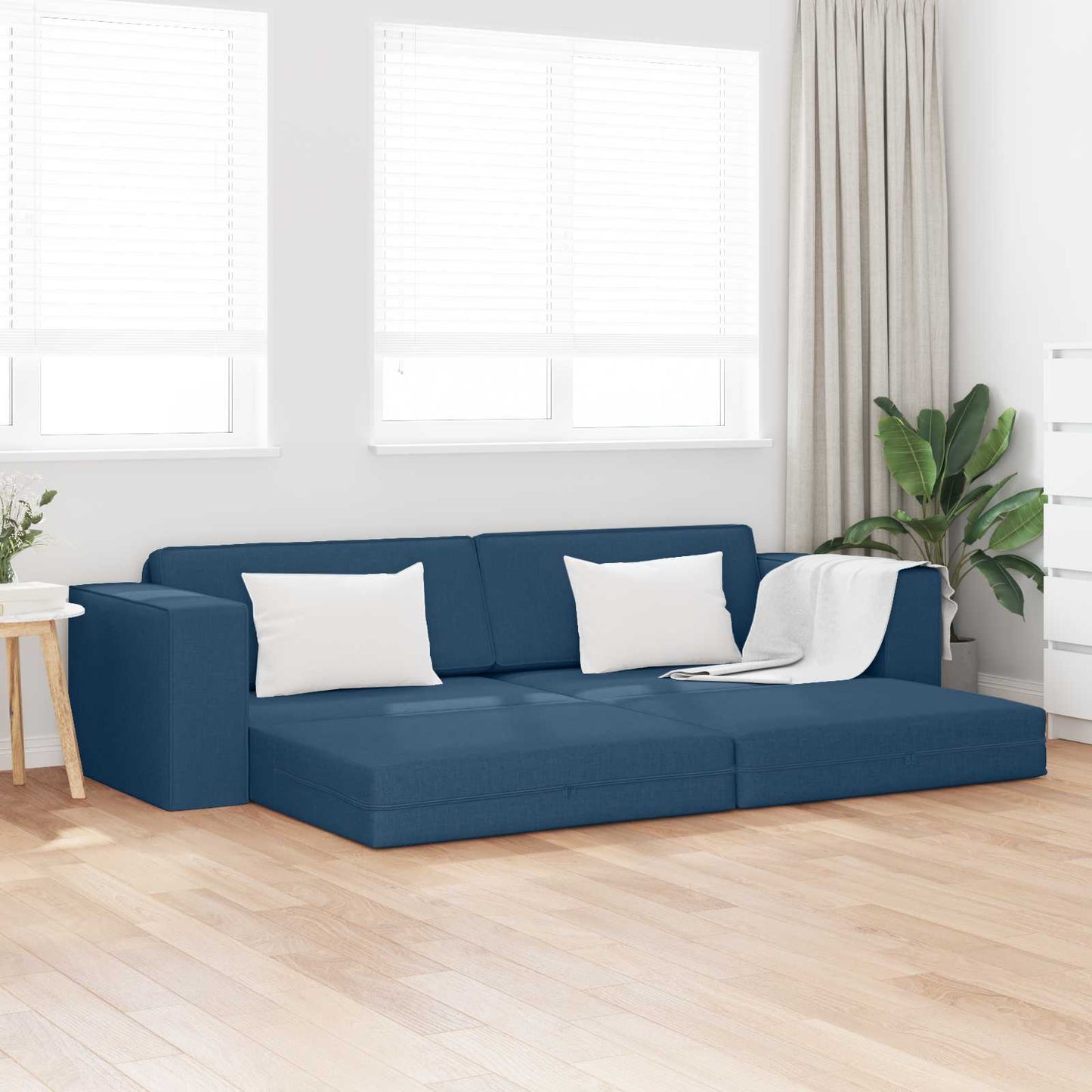 Schlafsofa Marineblau 245 x 78 x 77 cm Stoff