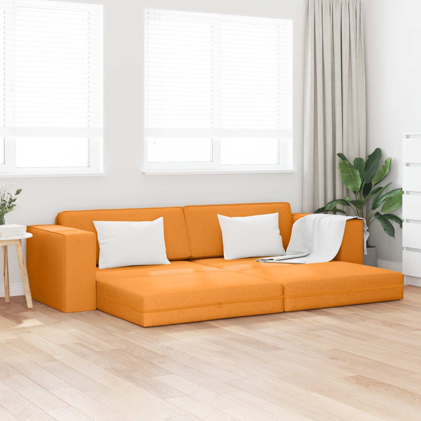 Schlafsofa Dunkelgelb 245 x 78 x 77 cm Stoff