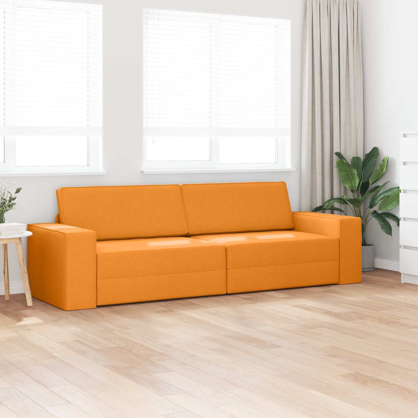 Schlafsofa Dunkelgelb 245 x 78 x 77 cm Stoff