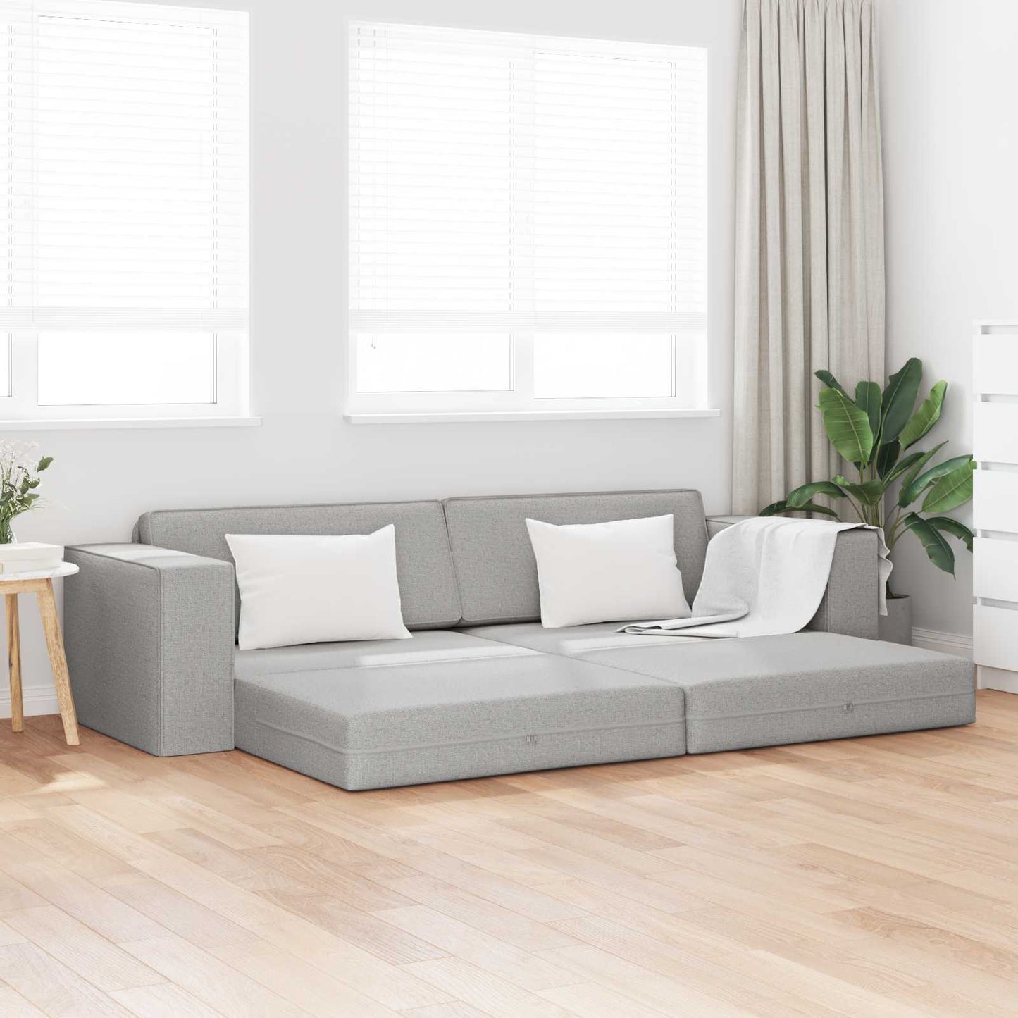 Schlafsofa Wolkengrau 245 x 78 x 77 cm Stoff