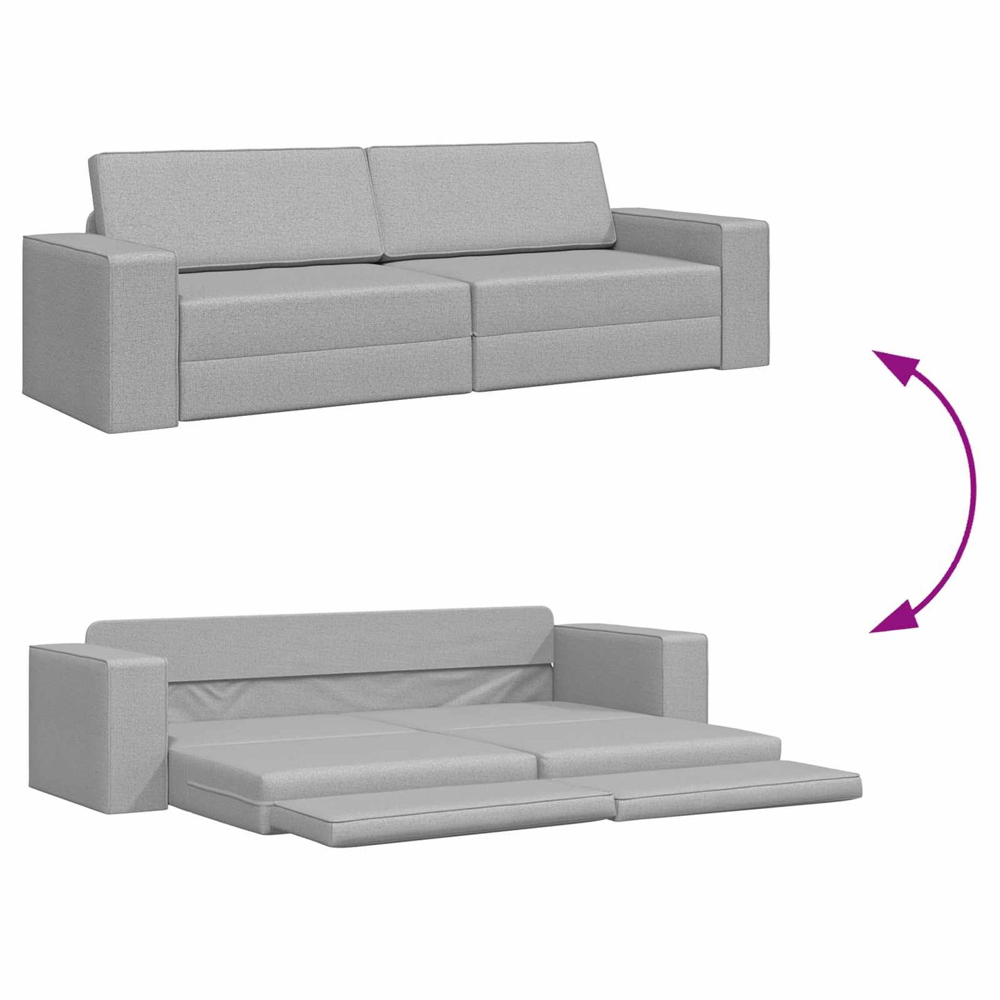 Schlafsofa Wolkengrau 245 x 78 x 77 cm Stoff