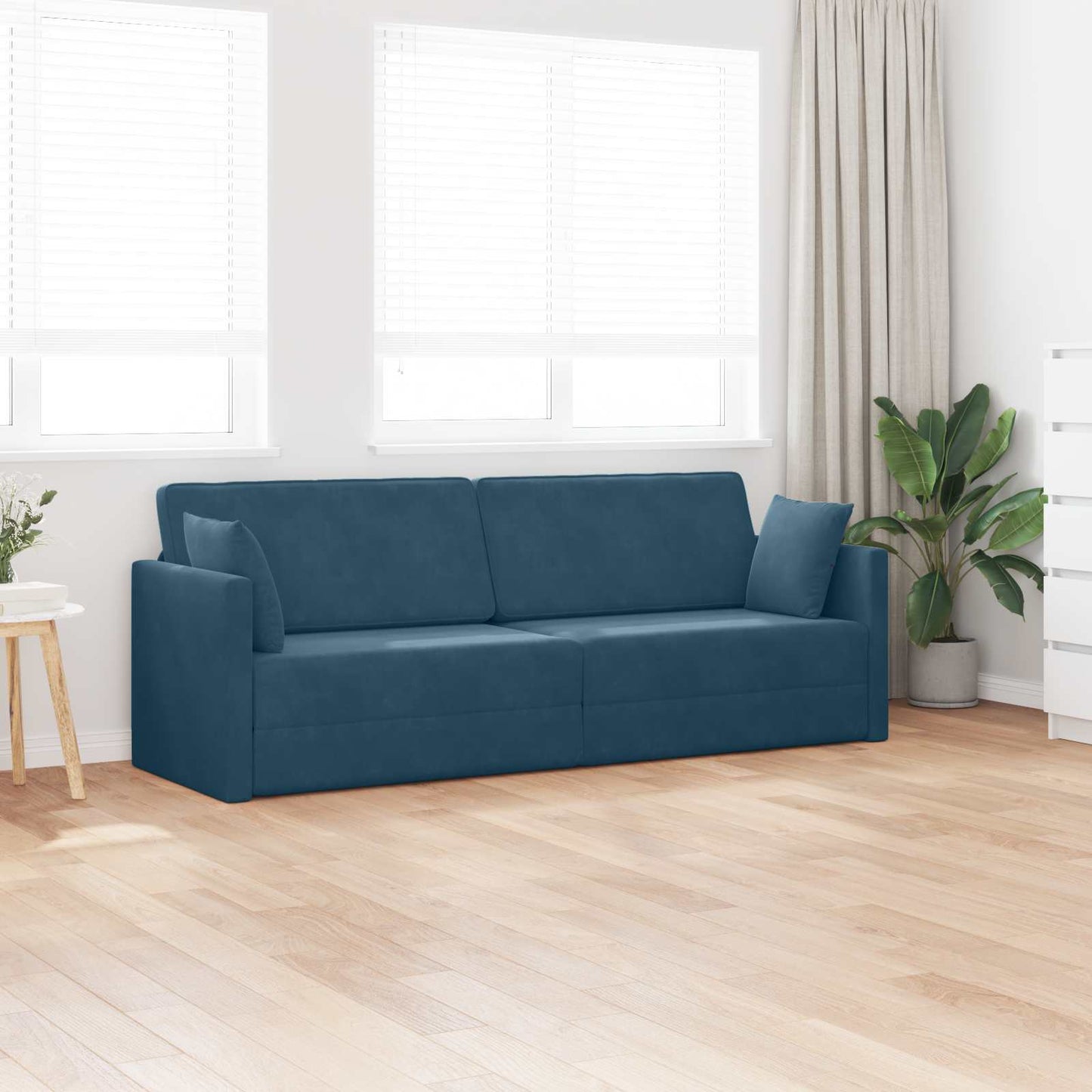 Boden-Sofa-Bett Blau 213 x 70 x 77 cm Samt