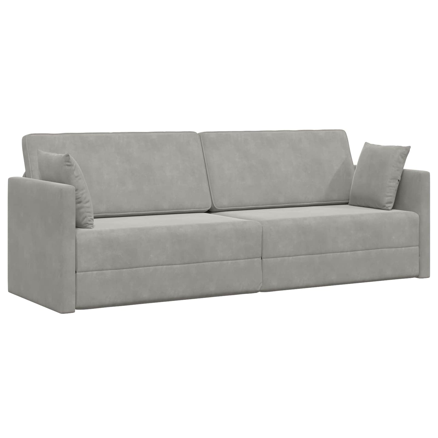 Boden-Sofa-Bett Hellgrau 213 x 70 x 77 cm Samt