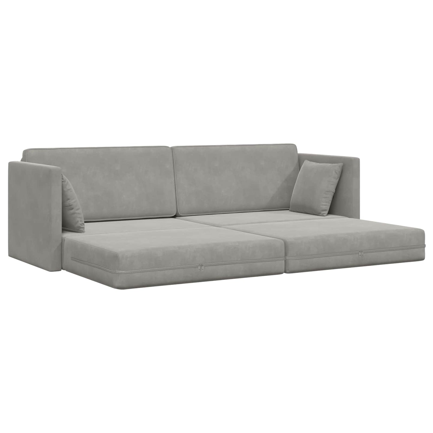 Boden-Sofa-Bett Hellgrau 213 x 70 x 77 cm Samt