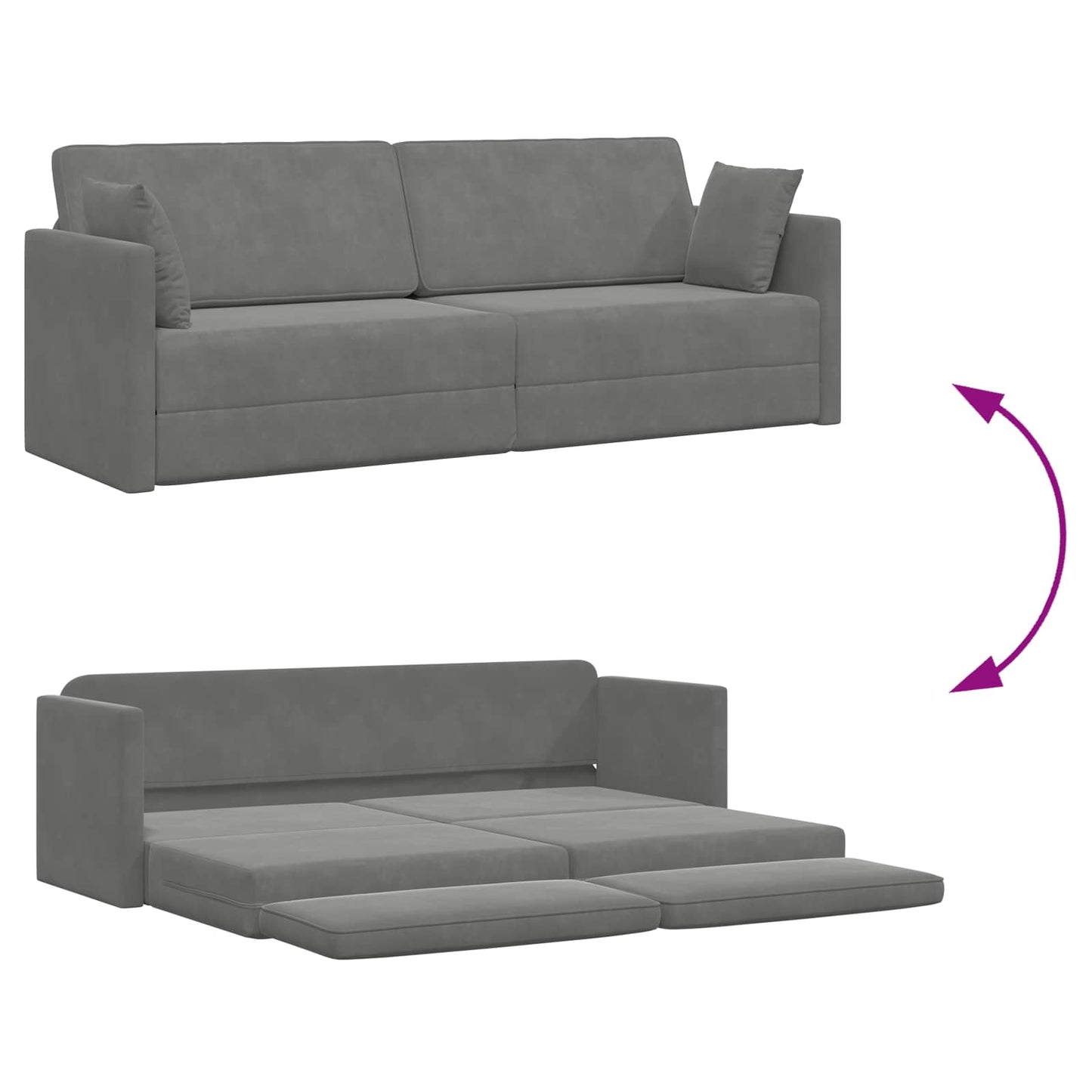 Boden-Sofa-Bett Dunkelgrau 213 x 70 x 77 cm Samt