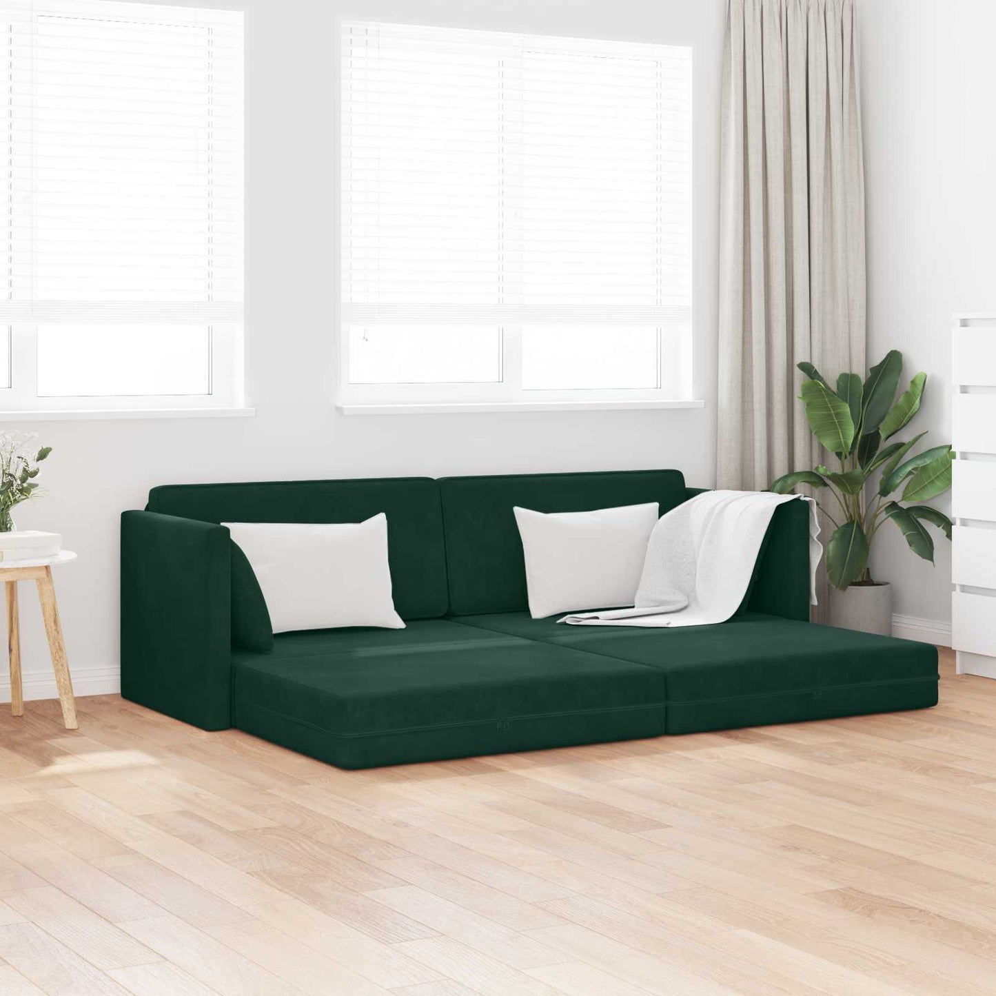 Boden-Sofa-Bett Dunkelgrün 213 x 70 x 77 cm Samt