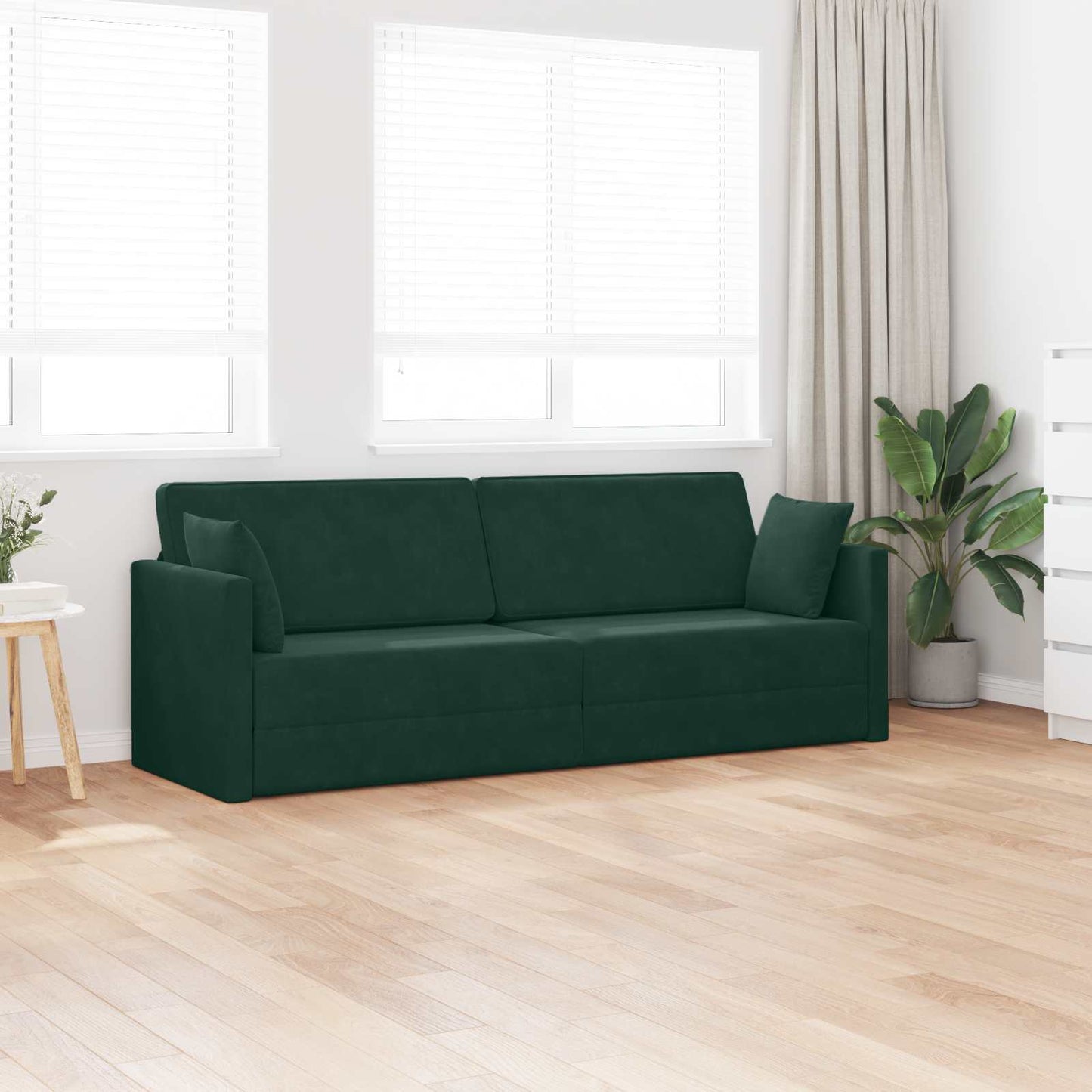 Boden-Sofa-Bett Dunkelgrün 213 x 70 x 77 cm Samt