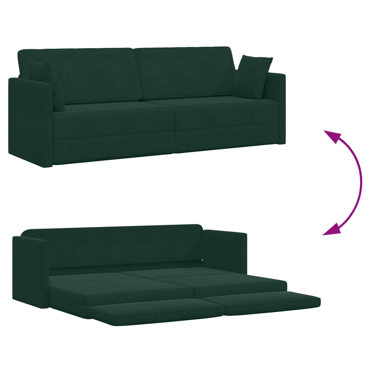Boden-Sofa-Bett Dunkelgrün 213 x 70 x 77 cm Samt