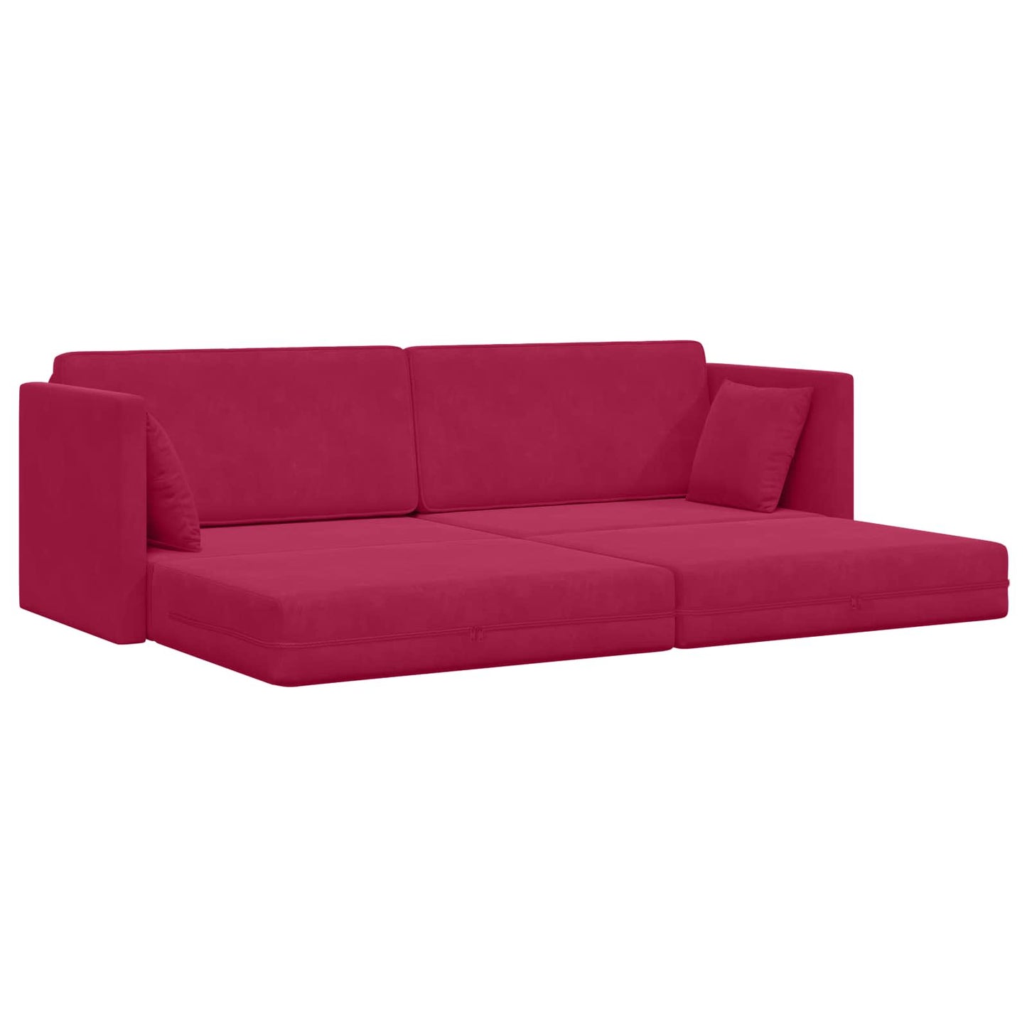 Boden-Sofa-Bett Weinrot 213 x 70 x 77 cm Samt