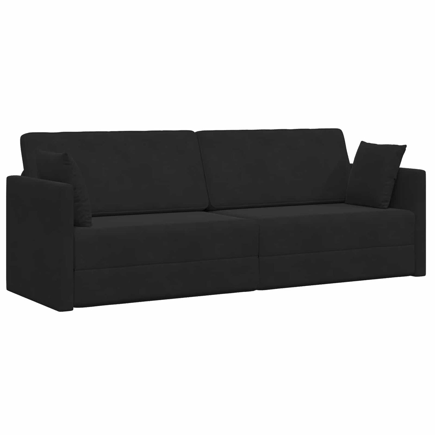 Boden-Sofa-Bett Schwarz 213 x 70 x 77 cm Samt