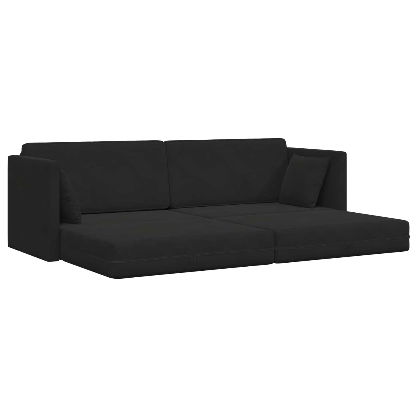 Boden-Sofa-Bett Schwarz 213 x 70 x 77 cm Samt