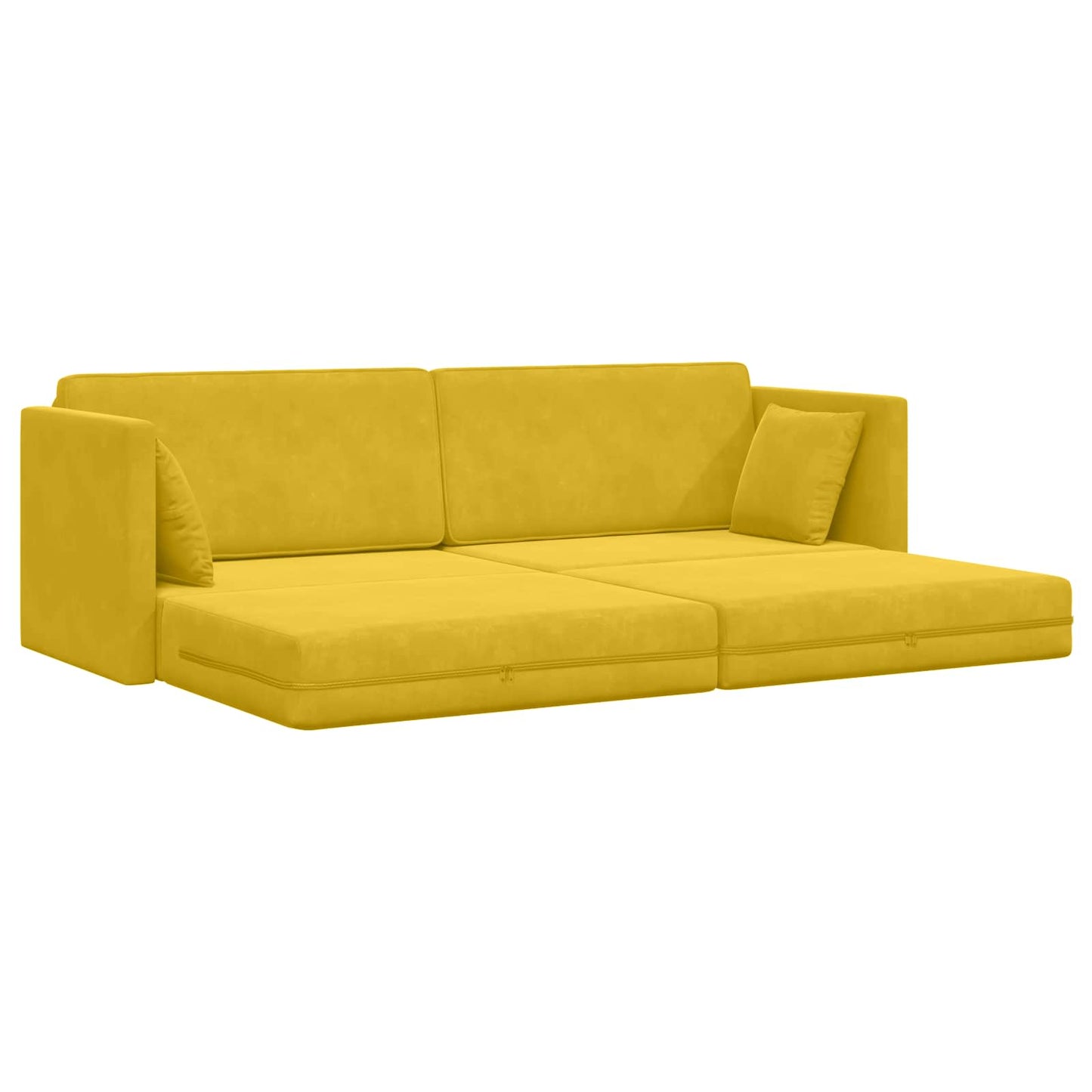 Boden-Sofa-Bett Gelb 213 x 70 x 77 cm Samt