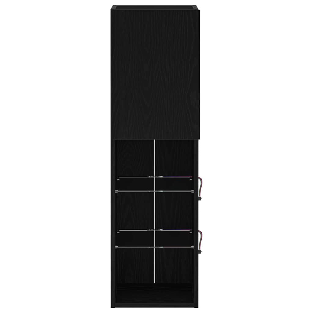 TV-Schrankset 2 pcs Schwarz Eichen-Optik 30,5 x 30 x 102 cm