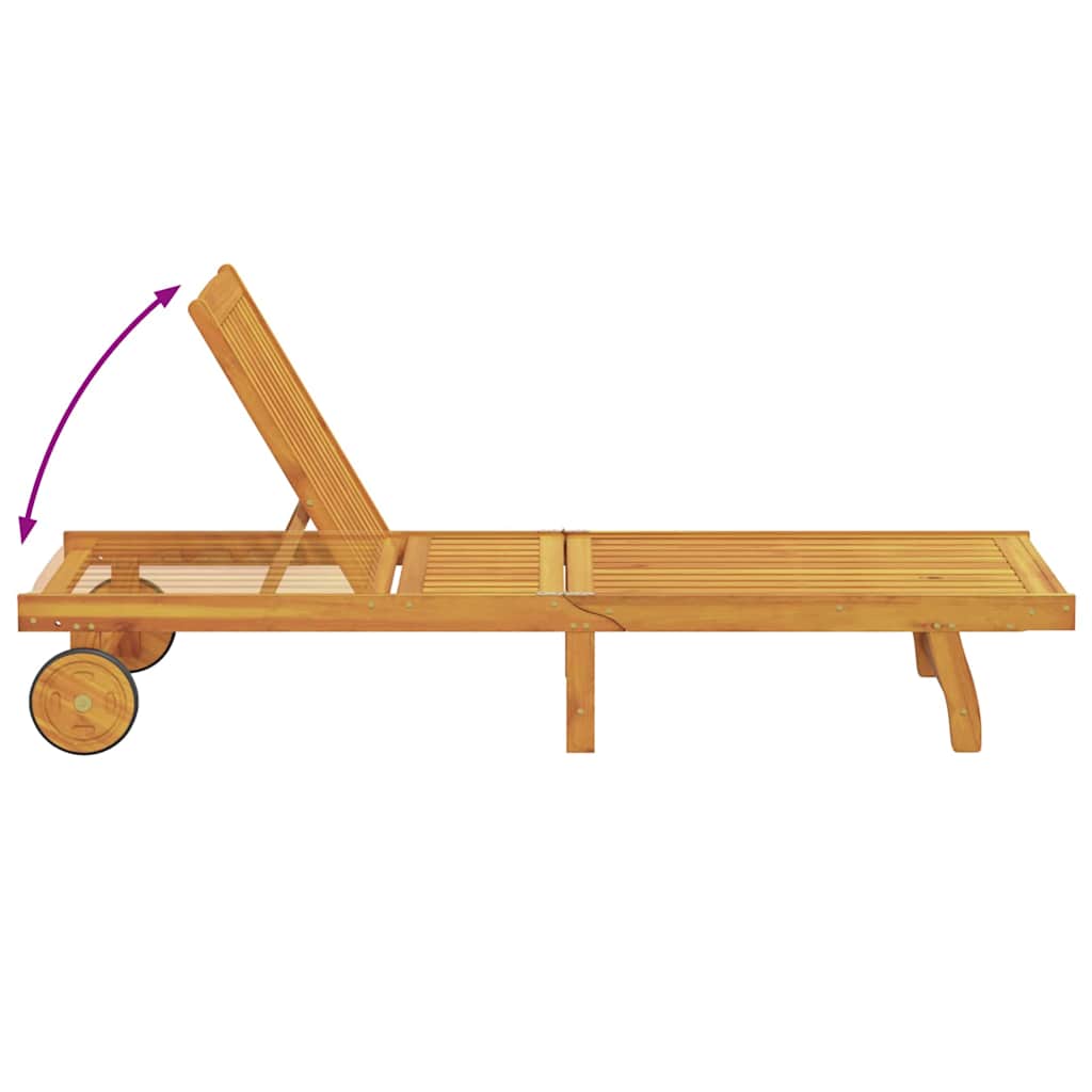 Sonnenliege Braun 199 x 63 x 85 cm Massivholz Akazie