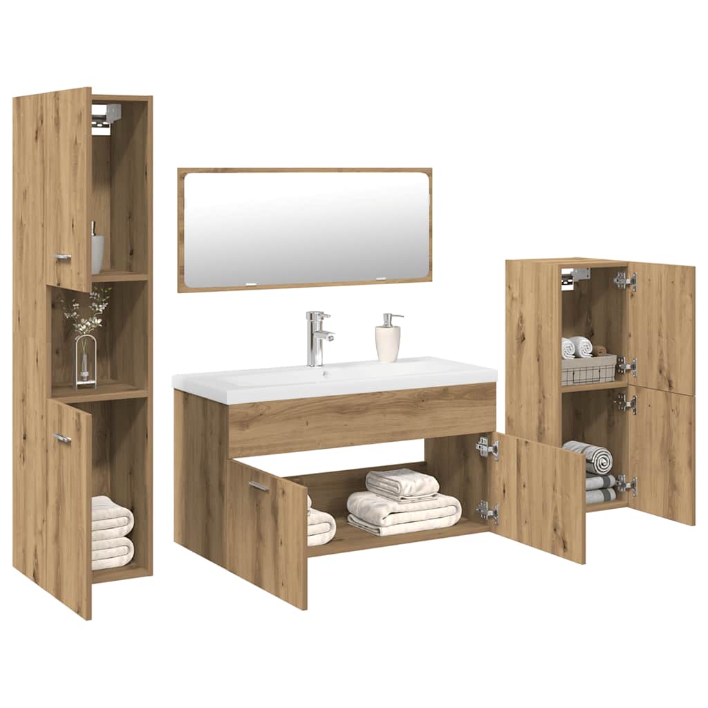 5-tlg. Badmöbel-Set Artisan-Eiche Holzwerkstoff