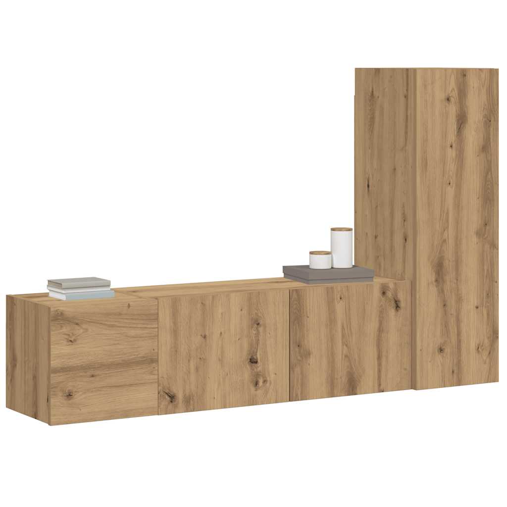 TV-Wandschränke 3 Stk. Artisan-Eiche Holzwerkstoff