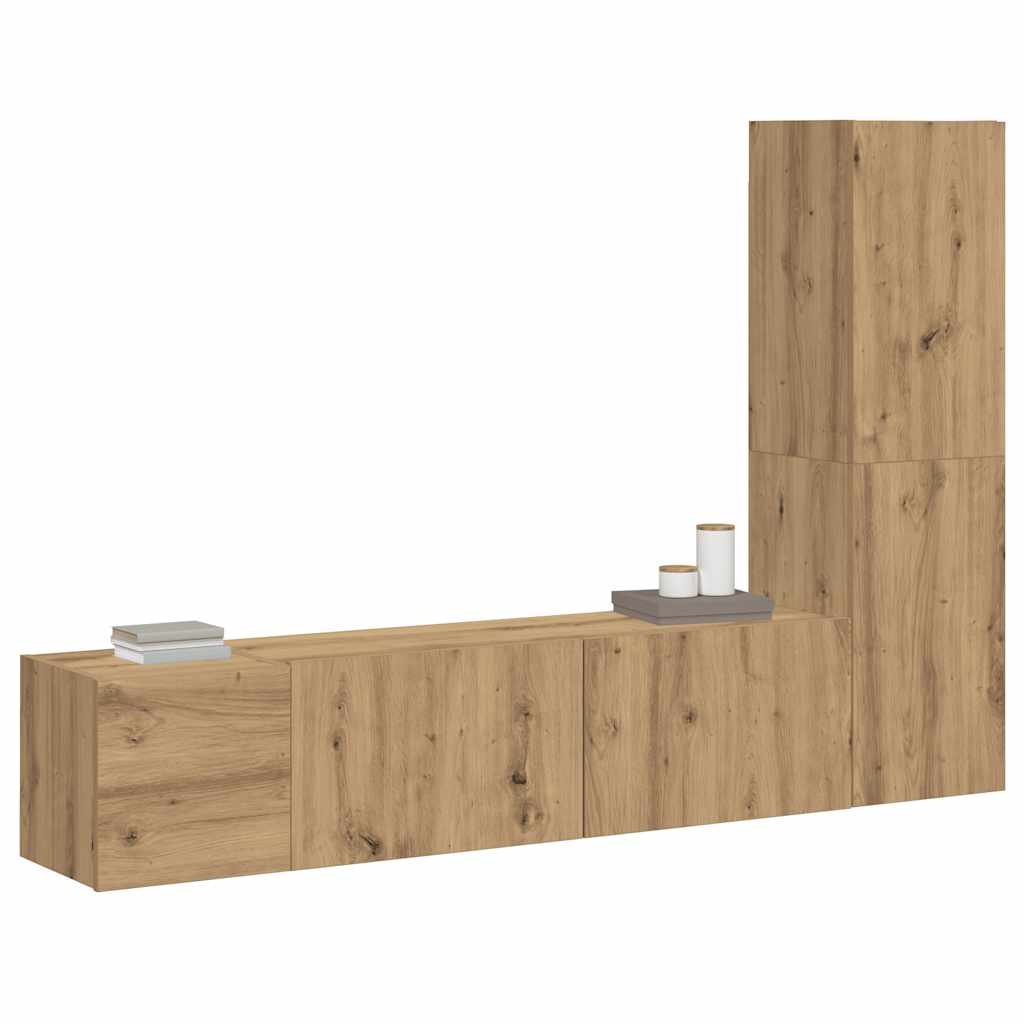 TV-Wandschränke 3 Stk. Artisan-Eiche Holzwerkstoff