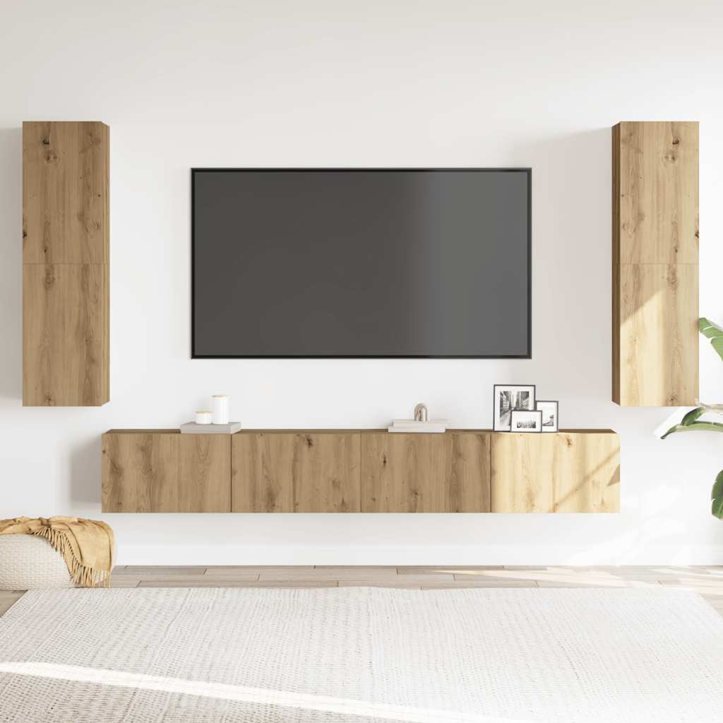 TV-Wandschränke 4 Stk. Artisan-Eiche Holzwerkstoff
