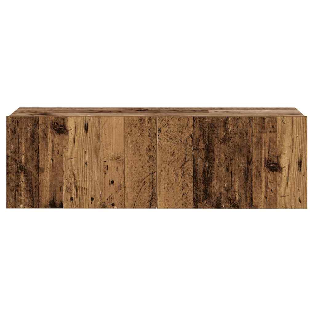 8-tlg. TV-Schrank-Set Wandmontage Altholz-Optik Holzwerkstoff