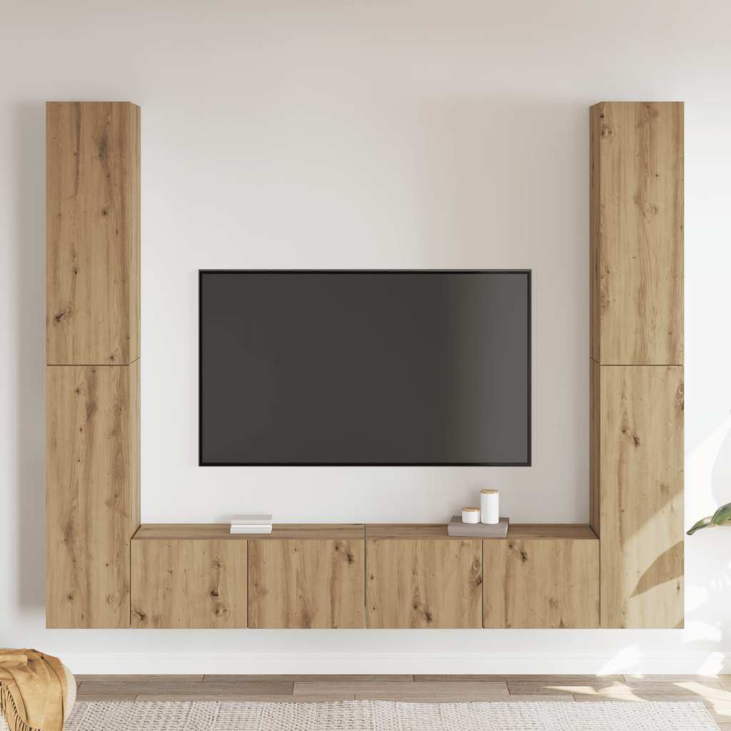 TV-Wandschränke 6 Stk. Artisan-Eiche Holzwerkstoff