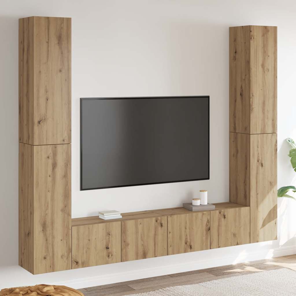 TV-Wandschränke 6 Stk. Artisan-Eiche Holzwerkstoff