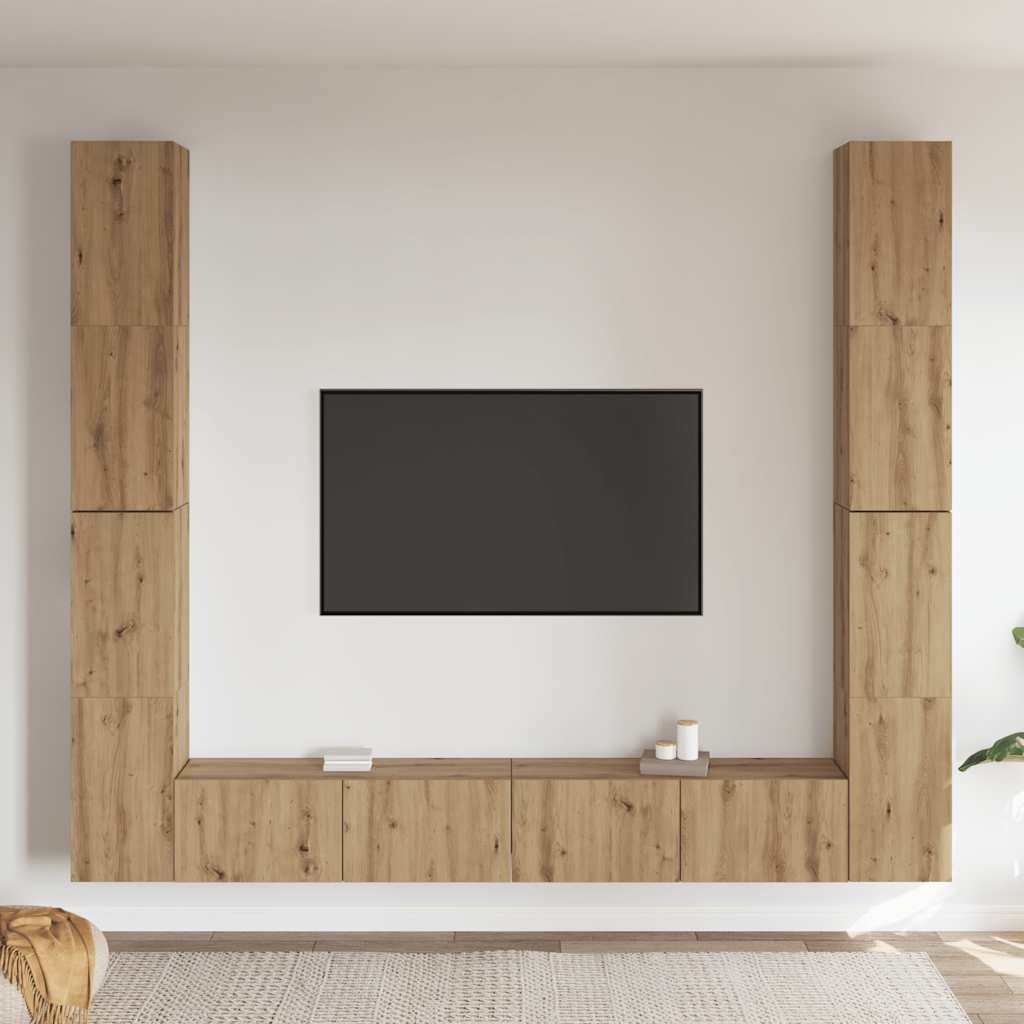 TV-Wandschränke 6 Stk. Artisan-Eiche Holzwerkstoff