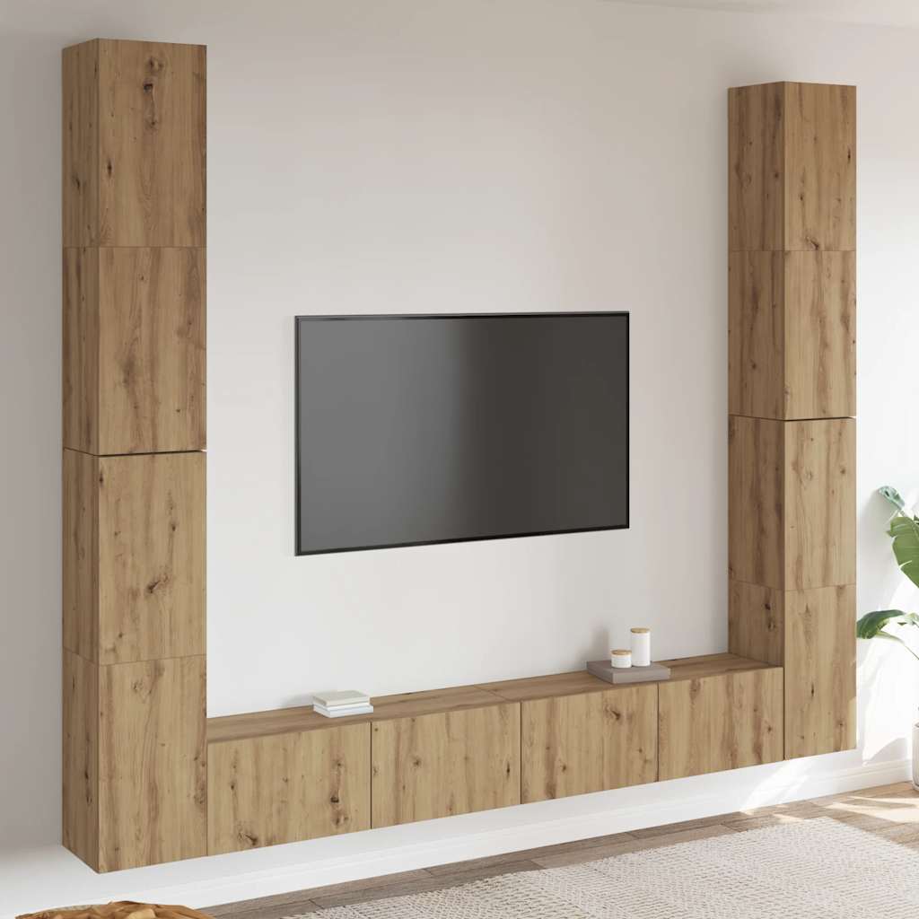 TV-Wandschränke 6 Stk. Artisan-Eiche Holzwerkstoff