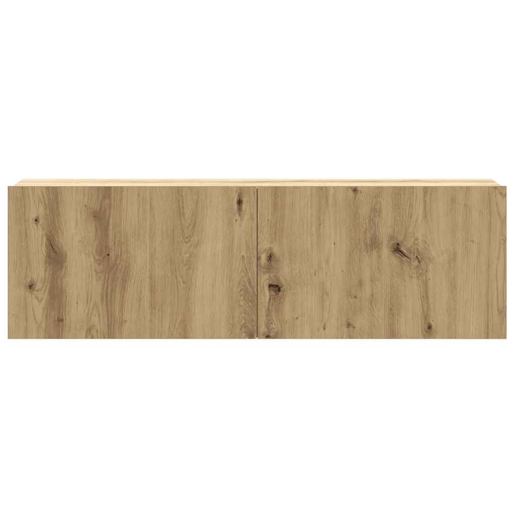 8-tlg. TV-Schrank-Set Wandmontage Artisan-Eiche Holzwerkstoff