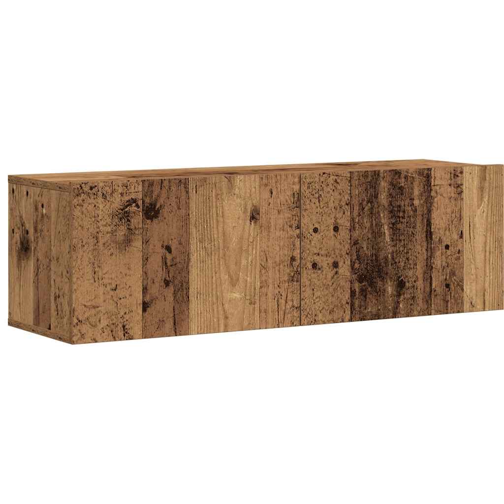 7-tlg. TV-Schrank-Set Wandmontage Altholz-Optik Holzwerkstoff
