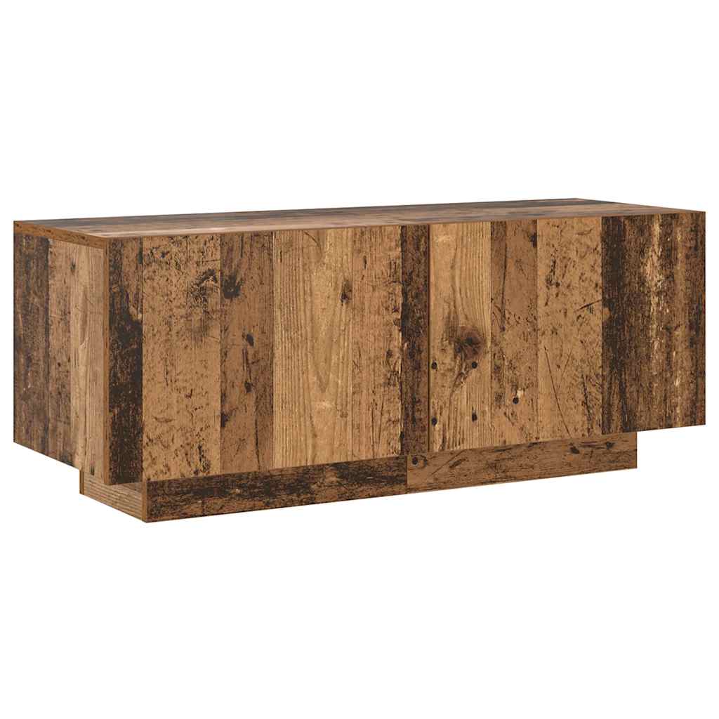 TV-Schrank mit LED-Leuchten Altholz-Optik 200x35x40 cm