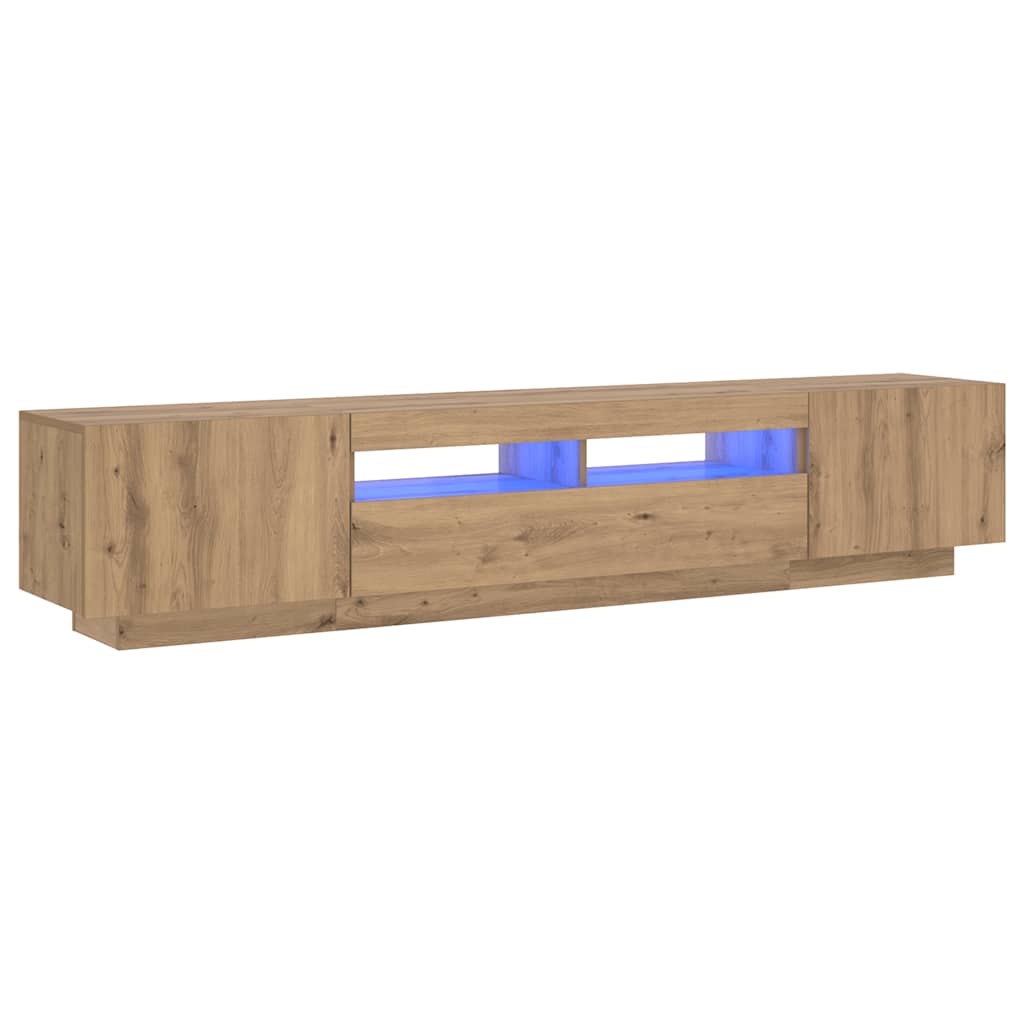 TV-Schrank mit LED-Leuchten Artisan-Eiche 200x35x40 cm