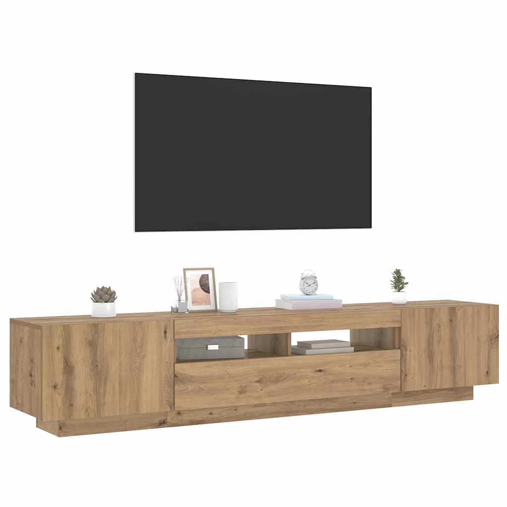 TV-Schrank mit LED-Leuchten Artisan-Eiche 200x35x40 cm
