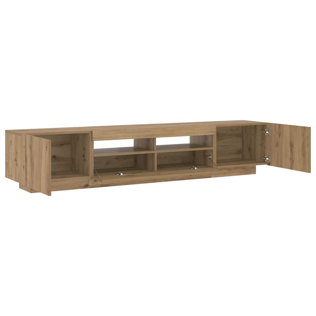 TV-Schrank mit LED-Leuchten Artisan-Eiche 200x35x40 cm