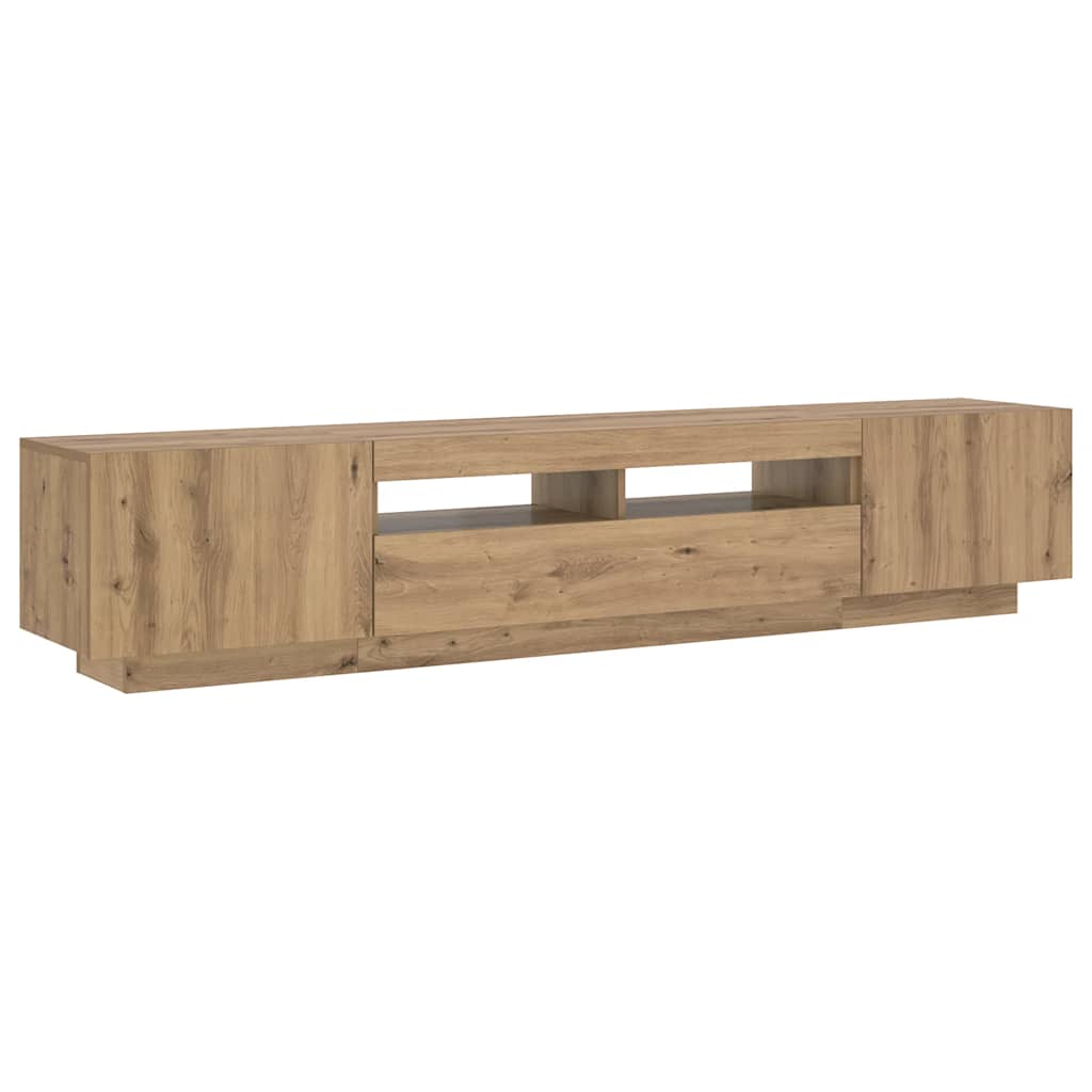 TV-Schrank mit LED-Leuchten Artisan-Eiche 200x35x40 cm