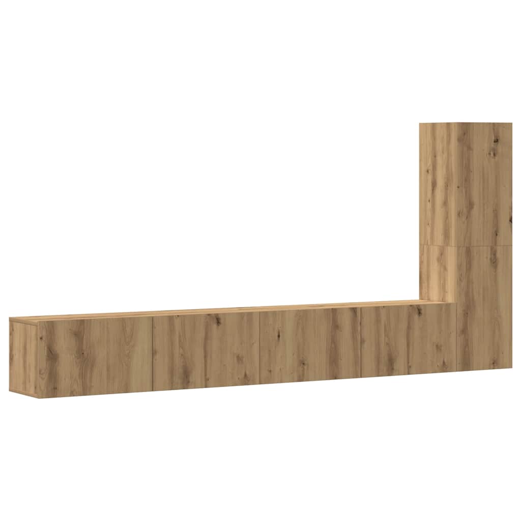 3-tlg. TV-Schrank-Set Wandmontage Artisan-Eiche Holzwerkstoff