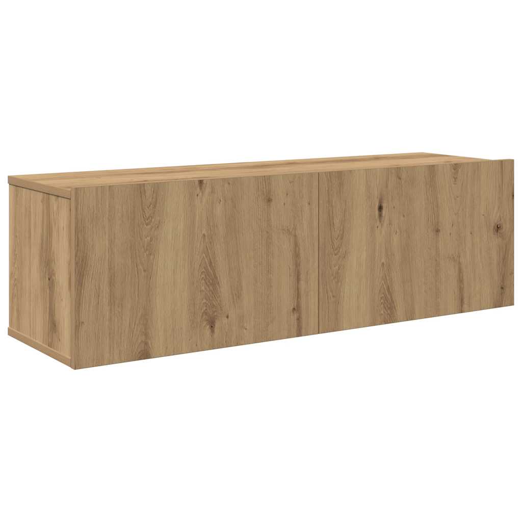4-tlg. TV-Schrank-Set Wandmontage Artisan-Eiche Holzwerkstoff