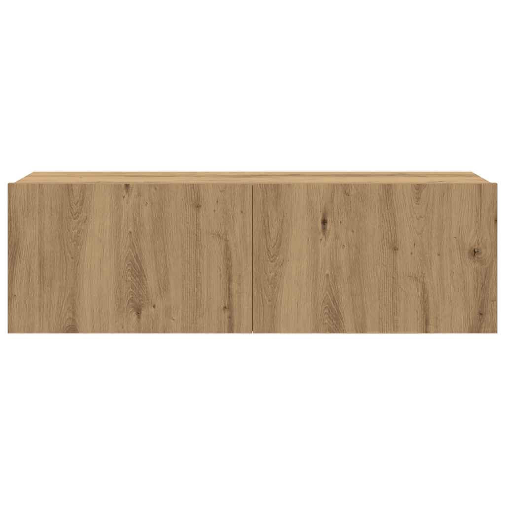 4-tlg. TV-Schrank-Set Wandmontage Artisan-Eiche Holzwerkstoff