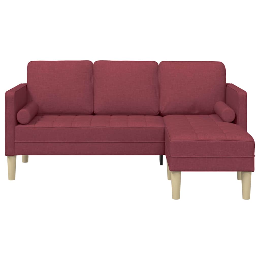 Sofa Set mit Kissen Weinrot Polyester
