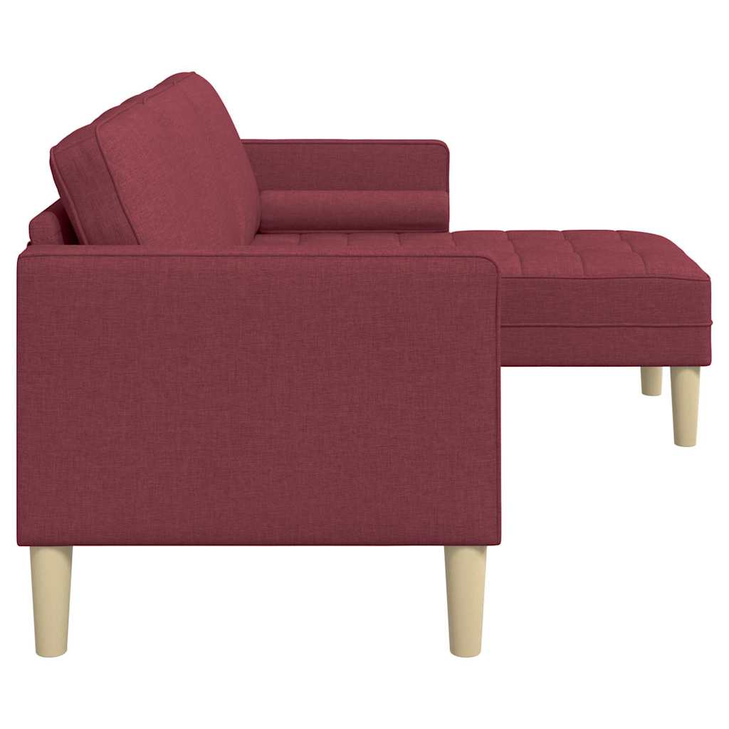 Sofa Set mit Kissen Weinrot Polyester