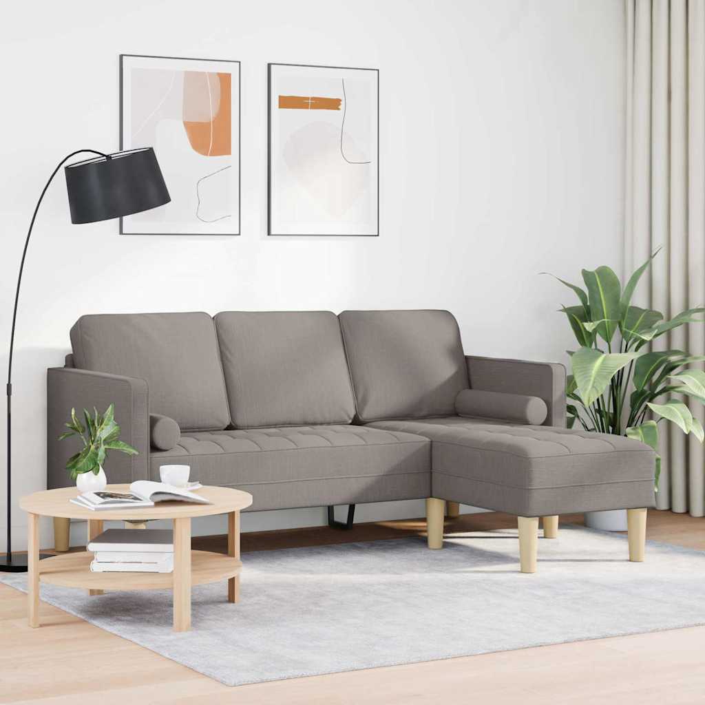 Sofa Set mit Kissen Taupe Polyester