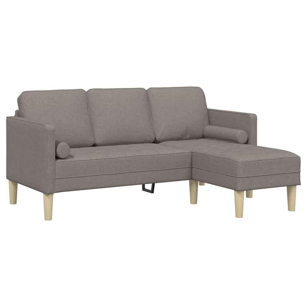 Sofa Set mit Kissen Taupe Polyester