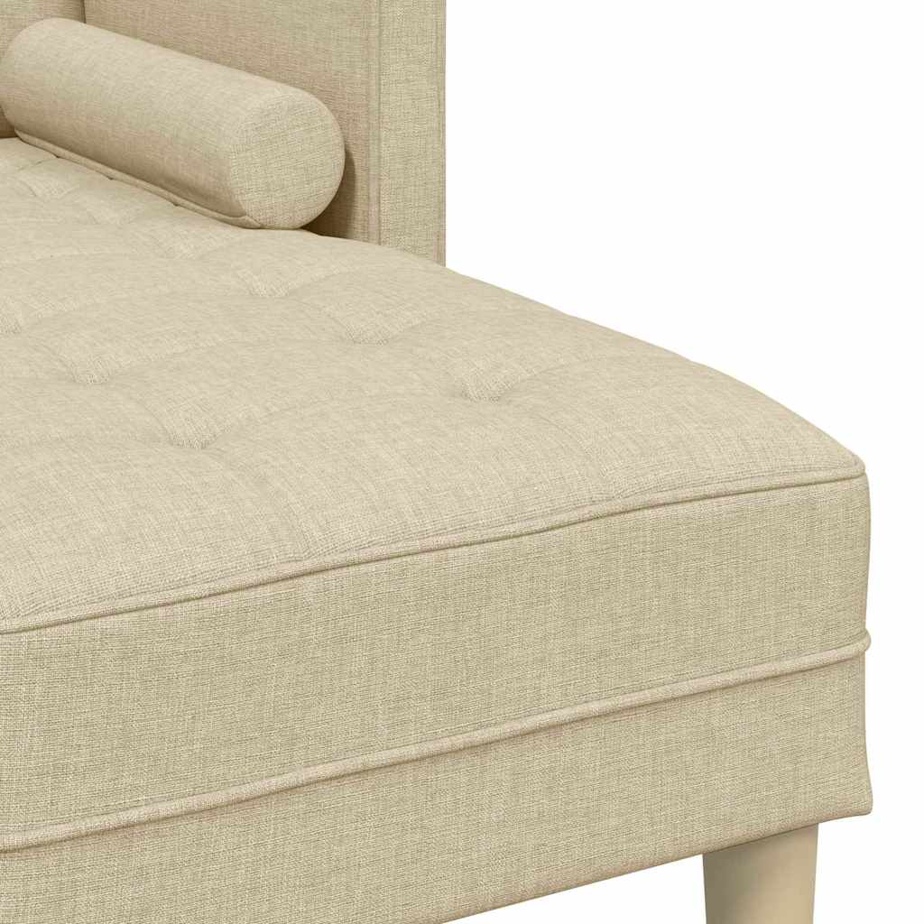 Sofa Set mit Kissen Creme Polyester