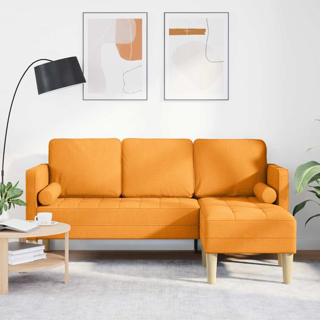 Sofa Set mit Kissen Dunkelgelb Polyester
