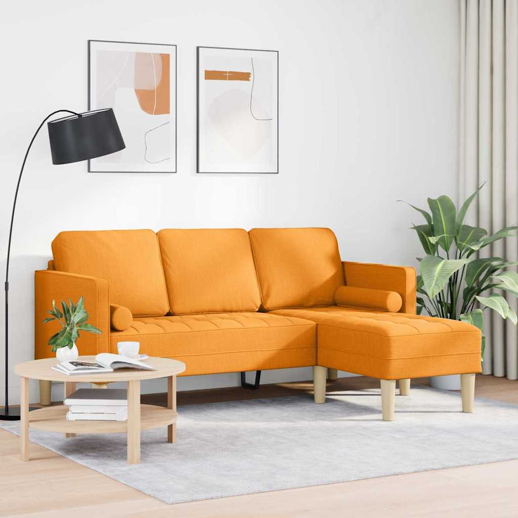 Sofa Set mit Kissen Dunkelgelb Polyester