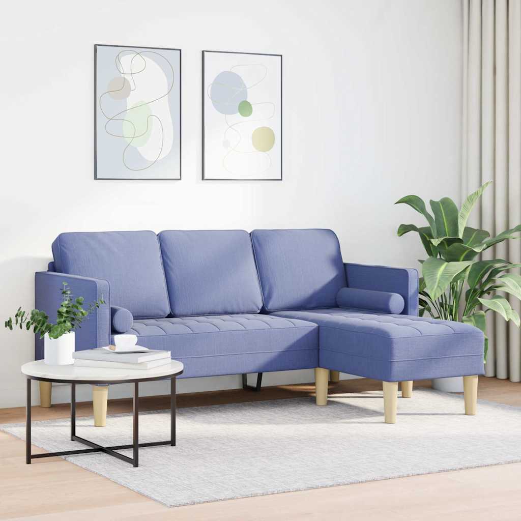Sofa Set mit Kissen Jeans blau Polyester