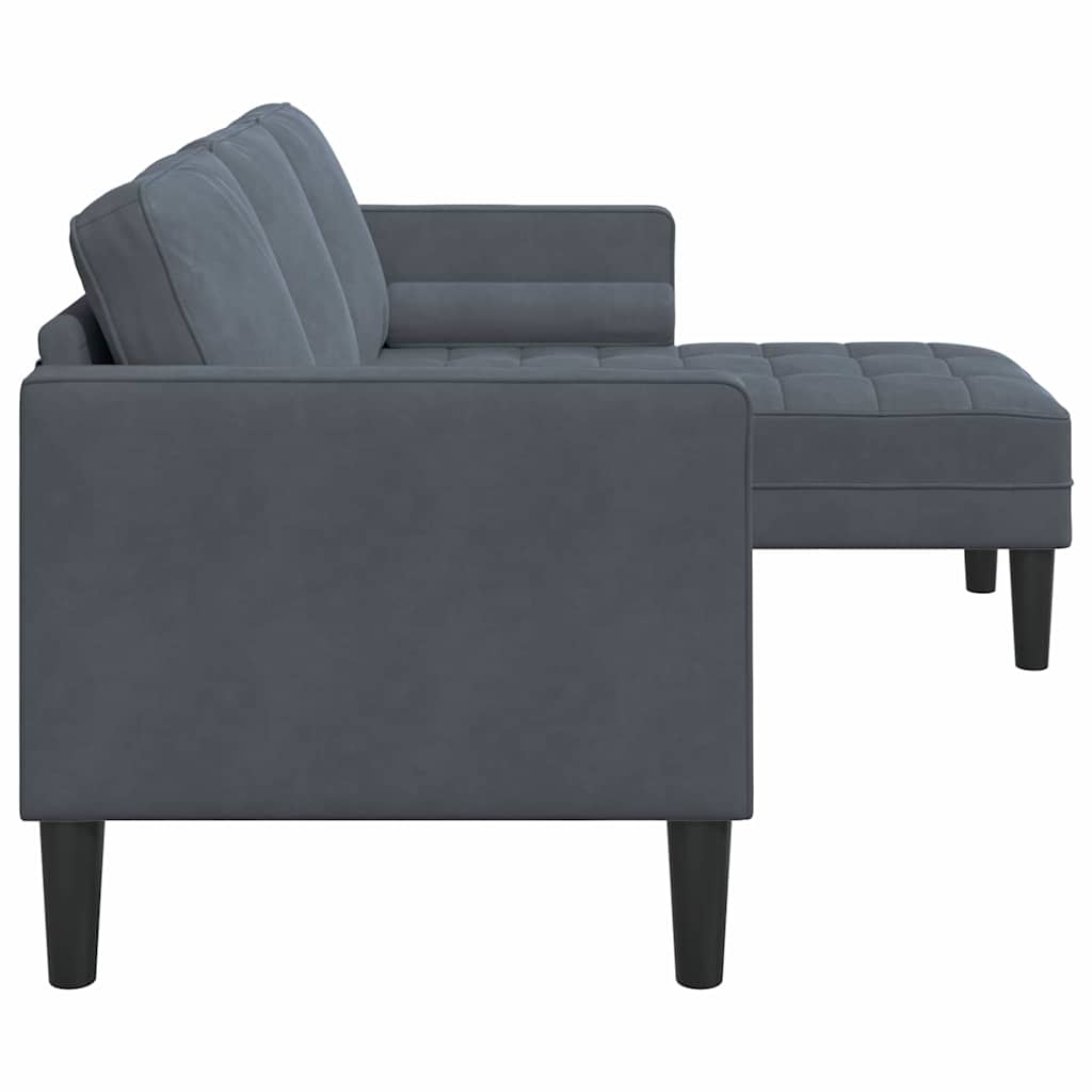 Sofa Set mit Kissen Dunkelgrau Polyester