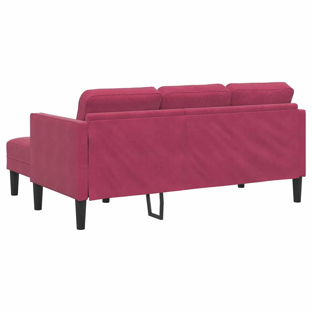 Sofa Set mit Kissen Weinrot Polyester